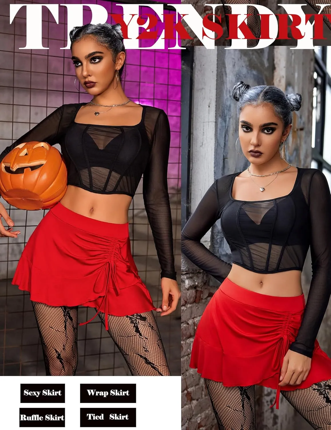 Avidlove Womens Pleated Mini Skirts Drawstring Wrap Ruffle Mini Skirt Sexy Y2k Skirt Ruched Tennis Skater Skirt