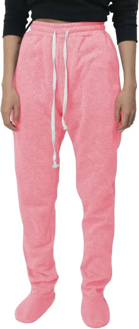Fleece Lined Pajamas Pants for Women Soft Thermal Elastic Waist Joggers Sweatpant Baggy Loungewear Trousers with Feet