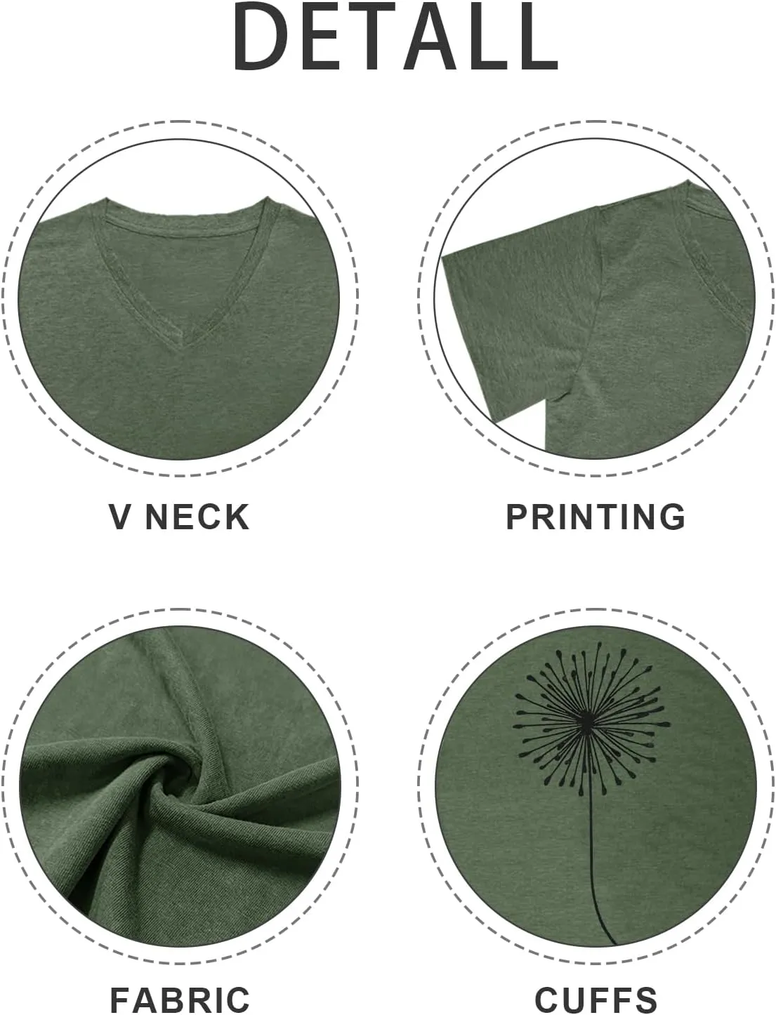 Flower Kindly Shirt for Women Funny Wildflower Plant T-Shirt Bohemian Summer Vacation V Neck Tops