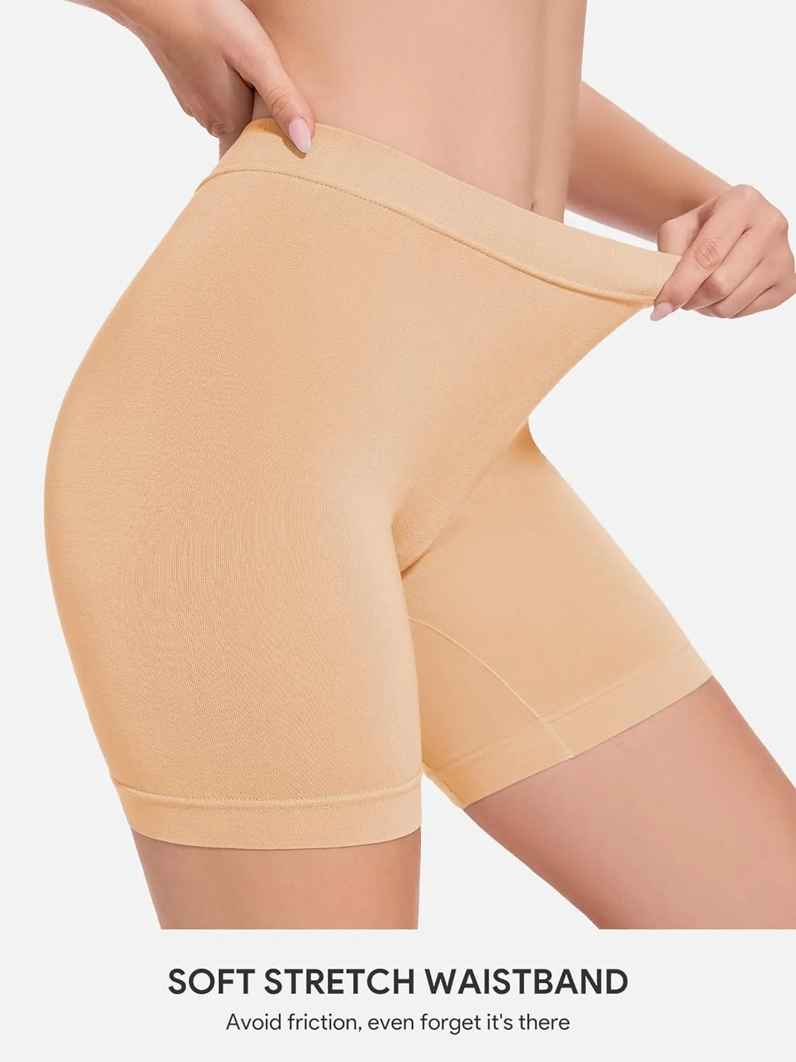 HBselect Cotton Boxer Shorts Underwear Boy Shorts Panties Anti Chafing Yoga Bike Shorts 4 Pack (Regular & Plus Size)