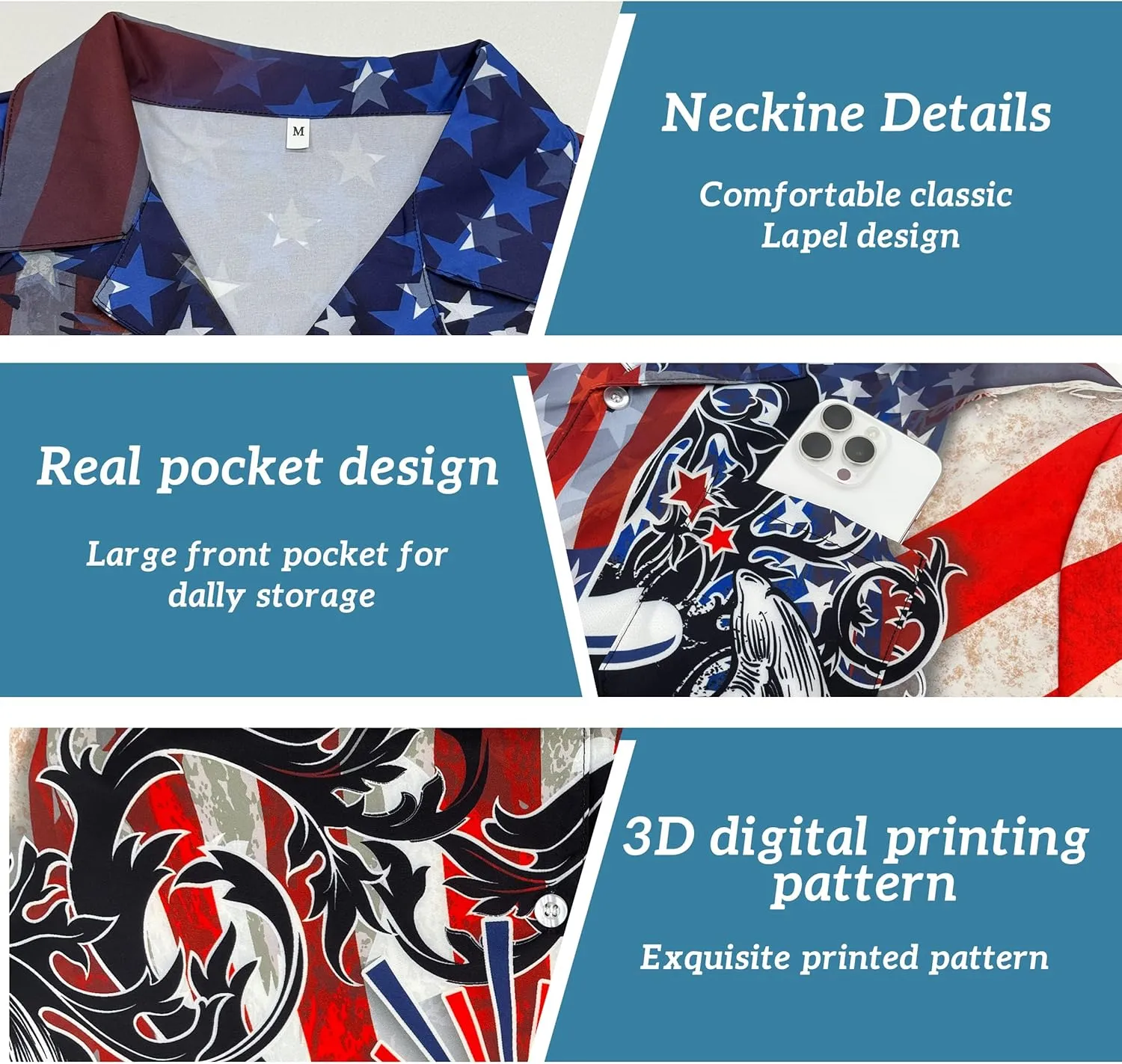 Men 4th of July Patriotic Shirt,American Flag Shirt,Hawaiian Funny Print Short Sleeve Shirts Men