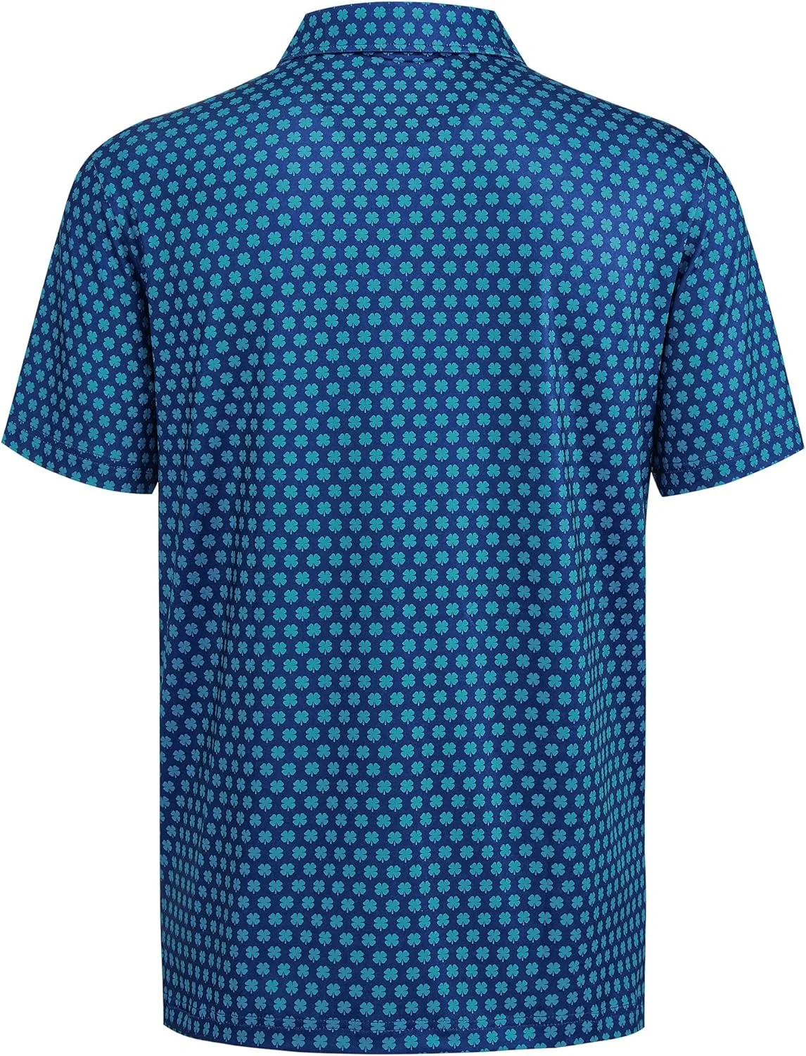 Mens Golf Shirt Short Sleeve Dry Fit Print Moisture Wicking Performance Patterns Collared Polo Shirt