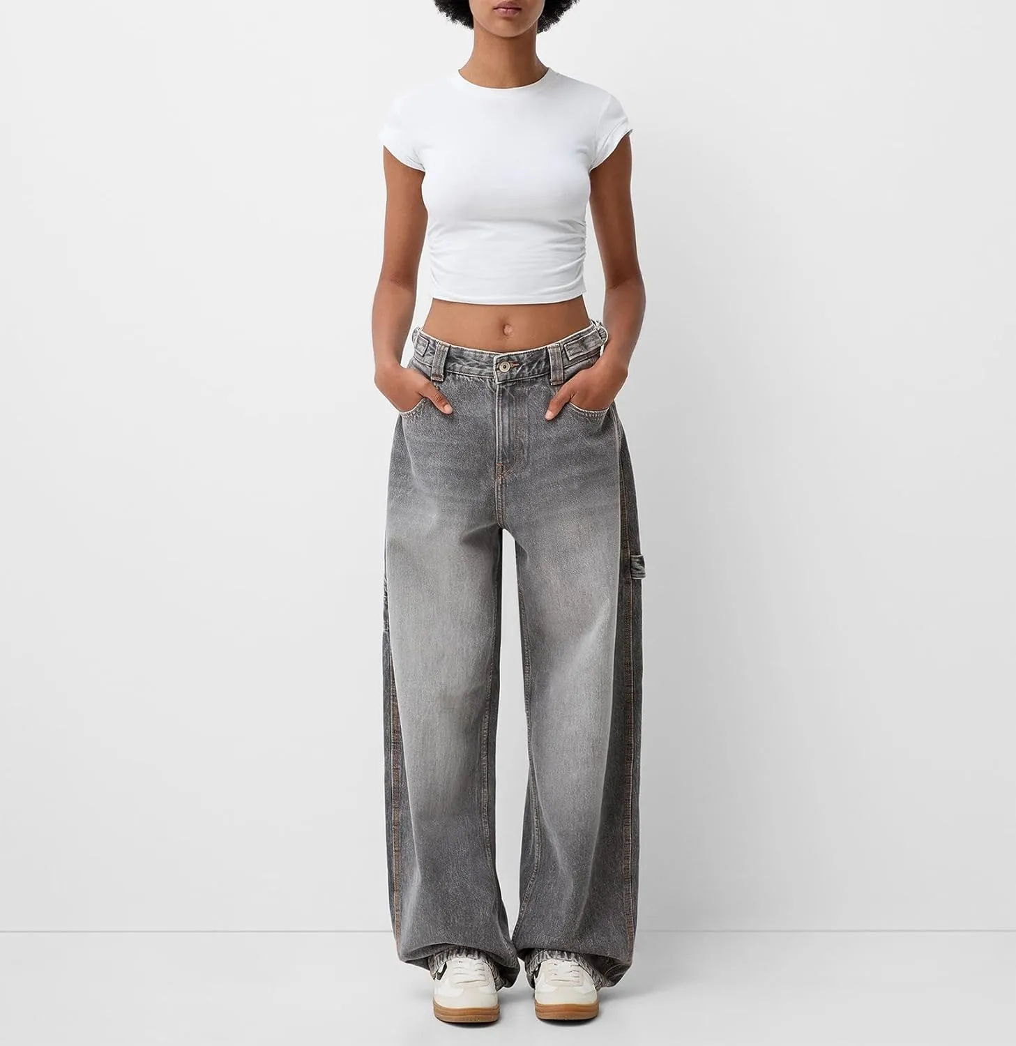 Womens Jeans High Waisted Straight Wide Leg Baggy Jeans Y2k Boyfriend Vintage Washed Loose Denim Pants Streetwear